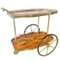 Italienischer Vintage Hollywood Regency Barwagen aus Holz mit Intarsien, 1970er 4