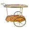 Italienischer Vintage Hollywood Regency Barwagen aus Holz mit Intarsien, 1970er 3