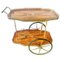 Italienischer Vintage Hollywood Regency Barwagen aus Holz mit Intarsien, 1970er 2