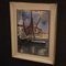Italian Artist, Harbor View with Boats, 1970, Oil on Cardboard, Framed 9