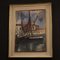 Italian Artist, Harbor View with Boats, 1970, Oil on Cardboard, Framed 10