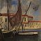 Italienischer Künstler, Hafenansicht mit Booten, 1970, Öl auf Karton, Gerahmt 15