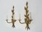 Wall Lights with Foliage Decoration from Maison Baguès, 1960s, Set of 2 4