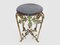 Vintage Oval Pedestal Table with Floral Metal Structure and Marble Top, 1950s, Image 5