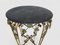 Vintage Oval Pedestal Table with Floral Metal Structure and Marble Top, 1950s 6