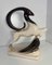 Large Art Deco Style Brown and White Ceramic Ram from Royal Haeger, 1960s, Image 2