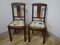 Art Deco Dining Chairs in Wood and Studded Fabric, Set of 2 1