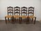 Chaises Vintage Brutaliste en Paille, 1920s, Set de 4 1