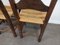 Brutalistische Vintage Stühle aus Stroh, 1920er, 4er Set 14