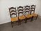 Brutalistische Vintage Stühle aus Stroh, 1920er, 4er Set 12