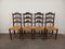 Vintage Brutalist Straw Chairs, 1920s, Set of 4 2