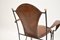 Französischer Vintage Armlehnstuhl aus Eisen & Leder, 1960 9