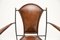 Französischer Vintage Armlehnstuhl aus Eisen & Leder, 1960 8