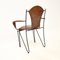 Vintage French Iron and Leather Armchair, 1960 6