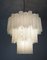 Lámpara de araña grande de tubos de cristal de Murano de tres niveles de Venini, años 90, Imagen 8
