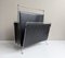 Magazine Stand in Black Artificial Leather, 1970s 1