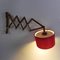 Vintage Scherenlampe aus Teak mit Stoffschirm, 1960er 16