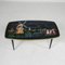 Vintage Coffee Table with Glass Top and Angled, 1950s 7