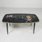 Vintage Coffee Table with Glass Top and Angled, 1950s 8