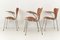 Model 3207 Chairs in Teak by Arne Jacobsen for Fritz Hansen, Denmark, 1955, Set of 4 10