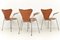 Model 3207 Chairs in Teak by Arne Jacobsen for Fritz Hansen, Denmark, 1955, Set of 4 6