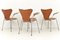 Model 3207 Chairs in Teak by Arne Jacobsen for Fritz Hansen, Denmark, 1955, Set of 4, Image 6