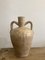 Beigefarbene Vintage Vase aus Fayence 2