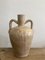 Beigefarbene Vintage Vase aus Fayence 1