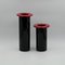 Jarrones modernos vintage de cerámica en negro y rojo, años 80. Juego de 2, Imagen 1