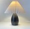 Scandinavian Modern Black White Sgrafitto Table Lamp by Elisabeth Loholt, 1950s 3