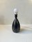 Scandinavian Modern Black White Sgrafitto Table Lamp by Elisabeth Loholt, 1950s, Image 4