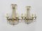 Large 3-Light Hot Air Balloon Wall Lights in Brass and Glass Pendants, 1960s, Set of 2, Image 3