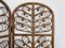 Vintage Peacock Rattan Screen with 3 Shutters, 1970s, Image 5