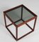 Tavolo Cube vintage in teak e vetro fumé di Kurt Østervig, anni '60, Immagine 2