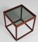 Vintage Cube Table in Teak and Smoked Glass by Kurt Østervig, 1960s 2