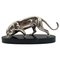 French Artist, Art Deco Panther Sculpture, 1930, Silver Plated Pewter 1