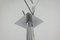 Lámpara de araña moderna de metal cromado de Jacques Adnet, 1940, Imagen 10