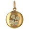 French Emerald 18 Karat Yellow Gold Clover Pendant 1