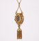 French 18 Karat Yellow Gold Tassel Pendant with Diamonds and Enamel, Image 6