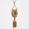 French 18 Karat Yellow Gold Tassel Pendant with Diamonds and Enamel 5