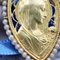 French Art Deco Enamel Natural Pearl 18 Karat Yellow Gold Virgin Medal, 1930s, Image 8