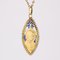 French Art Deco Enamel Natural Pearl 18 Karat Yellow Gold Virgin Medal, 1930s 6