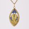 French Art Deco Enamel Natural Pearl 18 Karat Yellow Gold Virgin Medal, 1930s 4