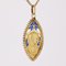 French Art Deco Enamel Natural Pearl 18 Karat Yellow Gold Virgin Medal, 1930s 5