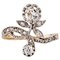 20th Century French 18 Karat Yellow Gold Belle Epoque Floral Ring with Diamonds, 1890s 1