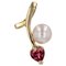 Modern18 Karat Yellow Gold Pendant with Tourmaline Cultured Pearl, Image 1