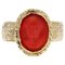 20th Century 18 Karat Yellow Gold Cameo Coral Ring 1