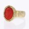 Anillo de coral camafeo de oro amarillo de 18 kt, siglo XX, Imagen 8