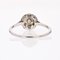 French 18 Karat Round White Gold Platinum Ring with Diamonds, 1930s, Image 12