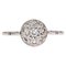 French 18 Karat Round White Gold Platinum Ring with Diamonds, 1930s 1